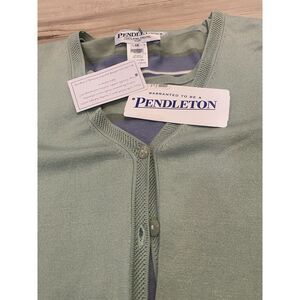 NWT Pendleton Cardigan & Blouse Set Mint‎ Green & Striped Shirt 1X Silk Blend